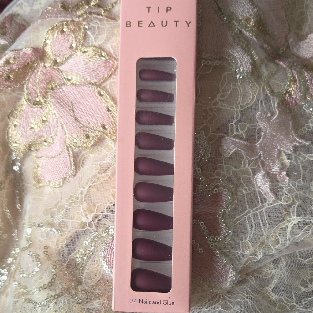 Burgundy Press-On Nails